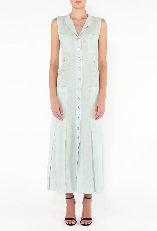 Chanel 1999 Pleated Linen Maxi Dress - 3