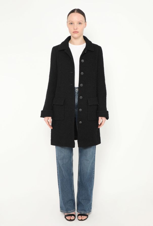 Chanel 2020 Bouclé Tweed 'CC' Coat - 2