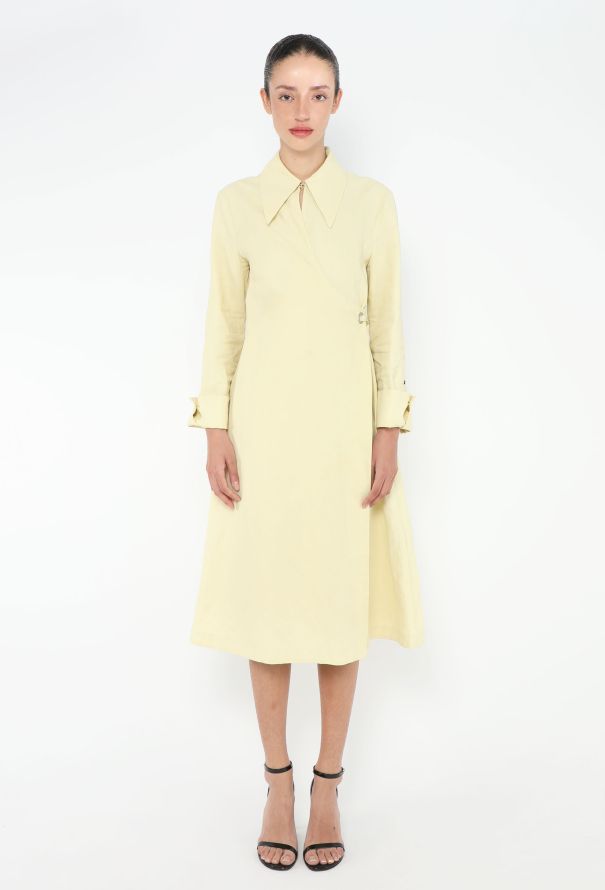 Jil Sander Pre-Fall 2022 Linen Wrap Dress - 3