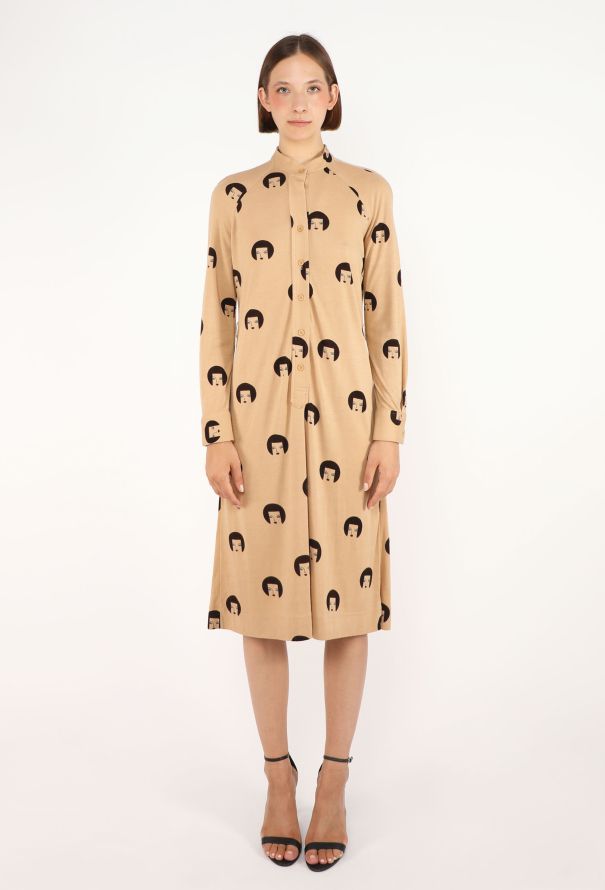 Lanvin Printed Jersey Belted Dress, 1970s - 4