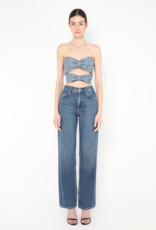 Rodarte Plaid Wide-Leg Bustier Ensemble - 2