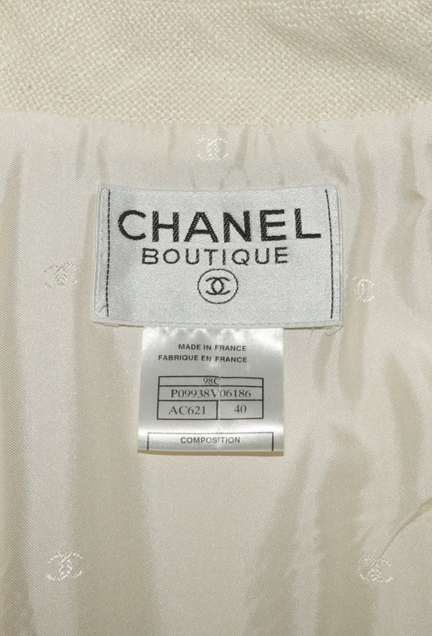 Chanel 1998 Linen 'CC' Button Jacket - 6 Chanel 1998 Linen 'CC' Button Jacket - 6