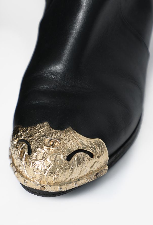 Chanel Pre-Fall 2014 Paris-Dallas Gilded Boots - 5