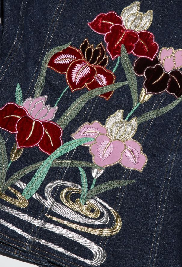 2005 Embroidered Denim Bar Jacket - Dior | Authentic