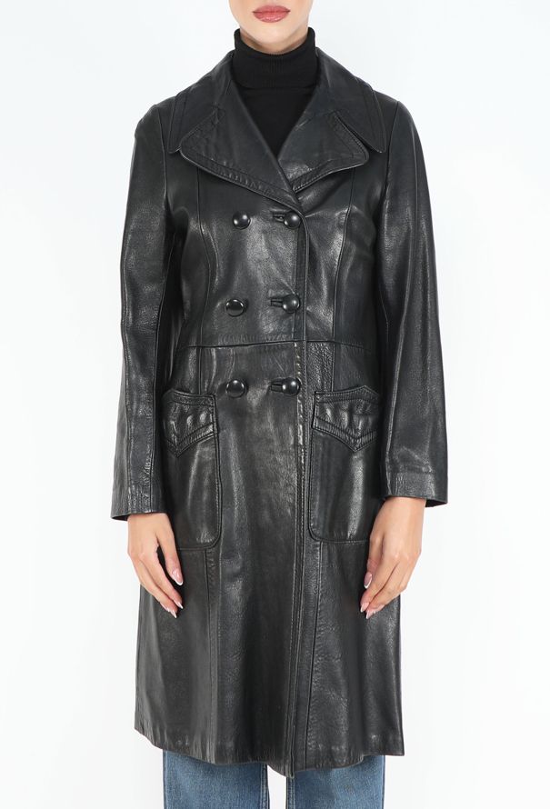 '90s Double-Breasted Leather Trench - 4