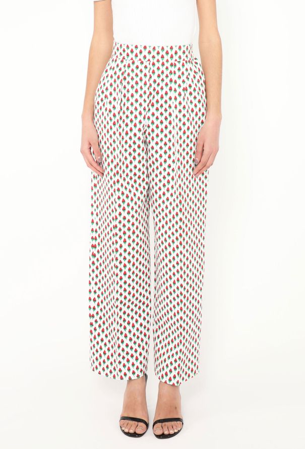 Saint Laurent S/S 1990 Floral Print Cotton Trousers - 4