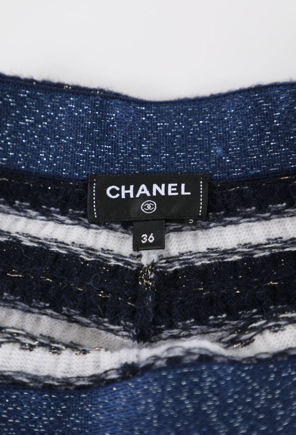 Chanel 2022 Striped Cashmere 'CC' Pants - 5 Chanel 2022 Striped Cashmere 'CC' Pants - 5