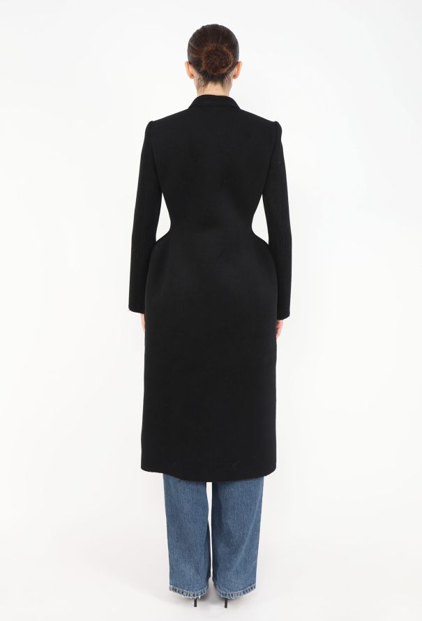 Balenciaga 2018 Brushed Velvet Hourglass Coat - 4