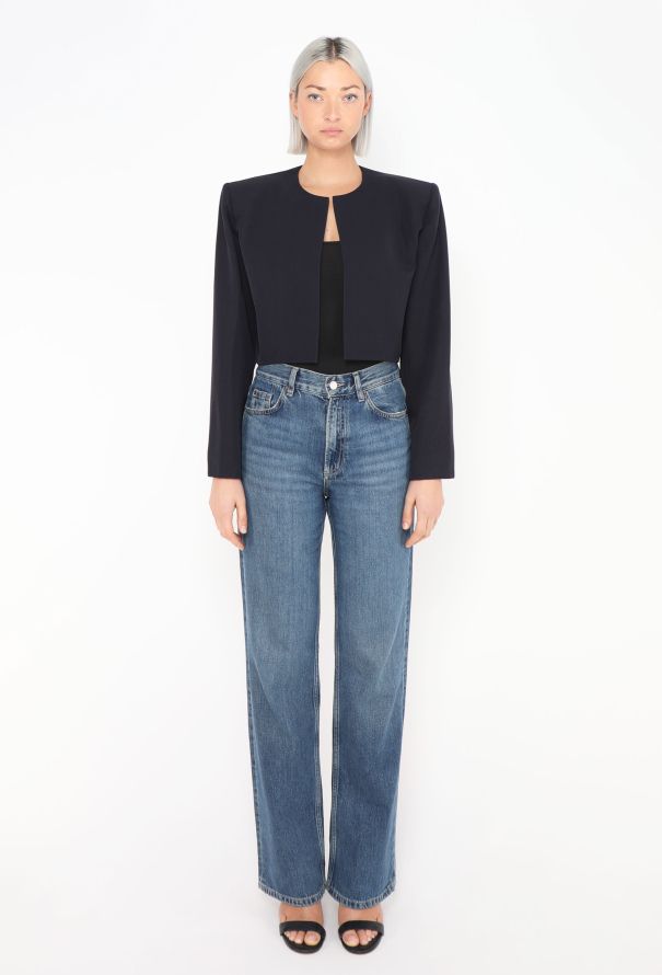 Saint Laurent Vintage Navy Cropped Bolero - 2