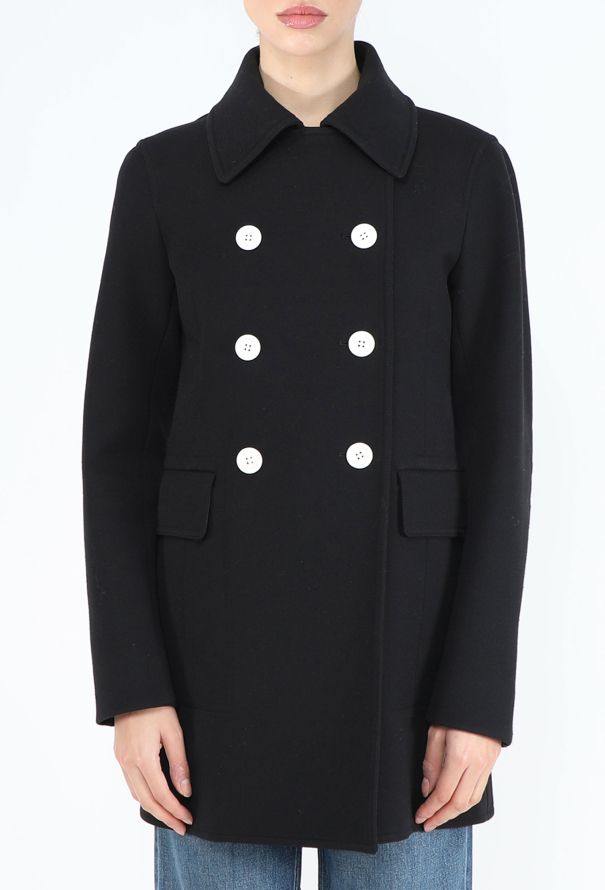 Céline 2016 Contrast Button Peacoat - 3