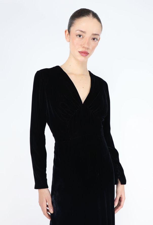 Rochas '90s Midnight Velvet Gown - 4