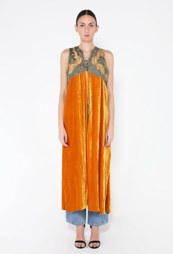 Romeo Gigli COLLECTOR '90s Silk Embroidered Velvet Tunic - 2