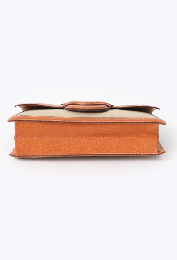 Hermès Rare '80s Marco Polo Toile & Wild Boar Clutch - 6