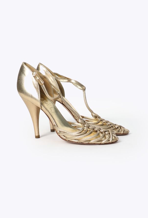 Chanel Metallic Braided Sandal Pumps - 3