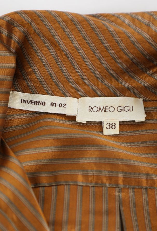 Romeo Gigli 2001 Striped Silk Blouse - 6