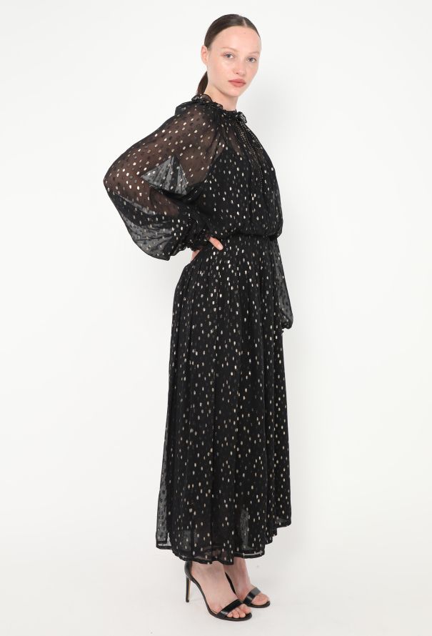 Oscar De La Renta Vintage Ruffled Lamé Chiffon Dress - 3 Oscar De La Renta Vintage Ruffled Lamé Chiffon Dress - 3