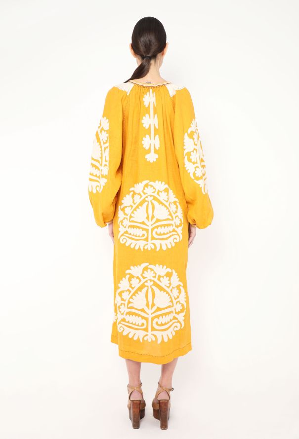 Vita Kin Floral Embroidered Linen Kaftan - 4 Vita Kin Floral Embroidered Linen Kaftan - 4