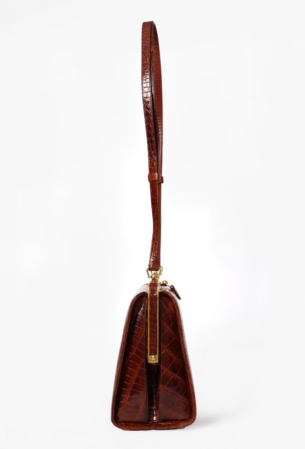 Judith Leiber Vintage Cognac Alligator Doctor Bag - 3
