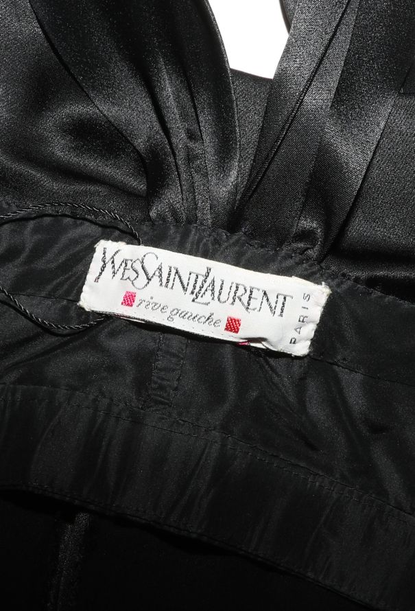 Saint Laurent RARE S/S 1990 Draped Halter Column Gown - 6