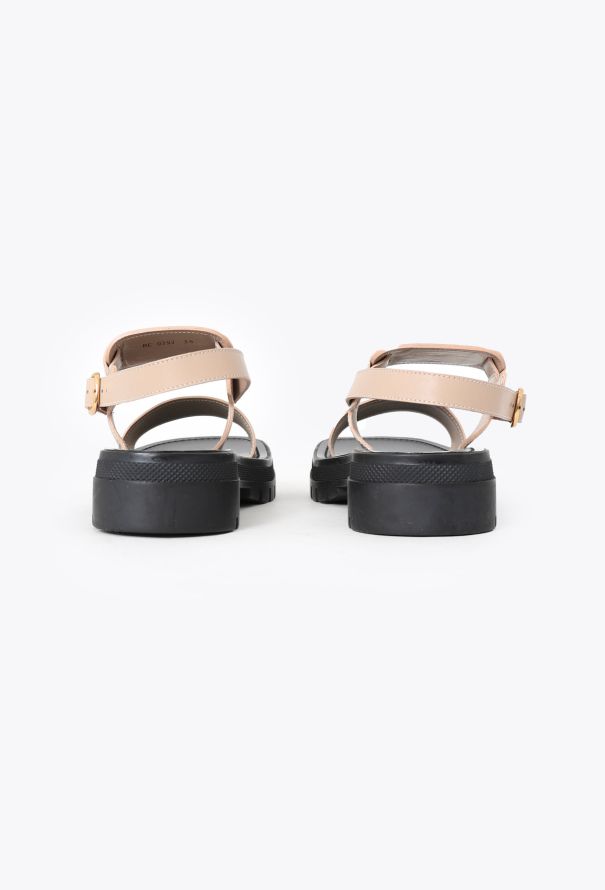【CELINE】23SS サンダル CLEA TRIOMPHE シャイニーブル CELINE CLEA TRIOMPHE SANDAL IN RAFFIA & CALFSKIN