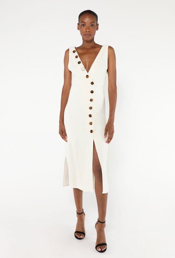 Khaite Crêpe Plunge V-Neck Dress - 2