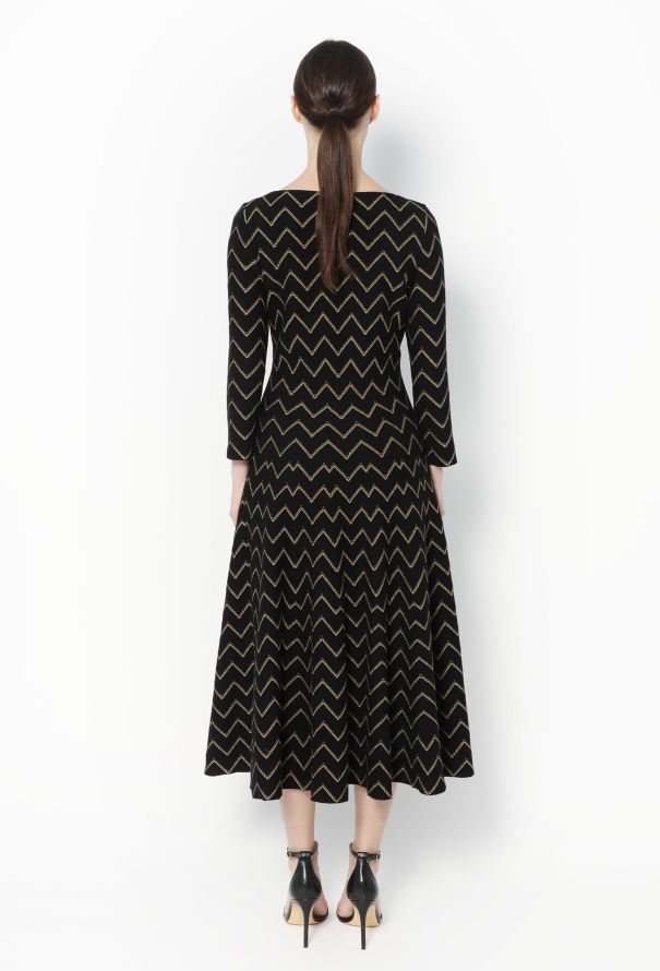 Alaïa Lamé Embroidered Skater Dress - 4