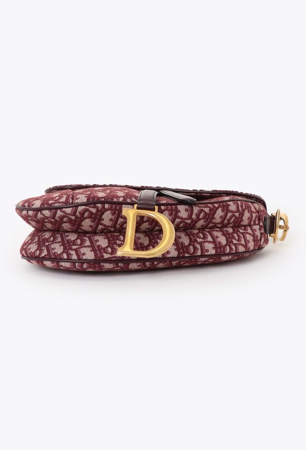 Dior Oblique Medium Red Saddle Bag - 7