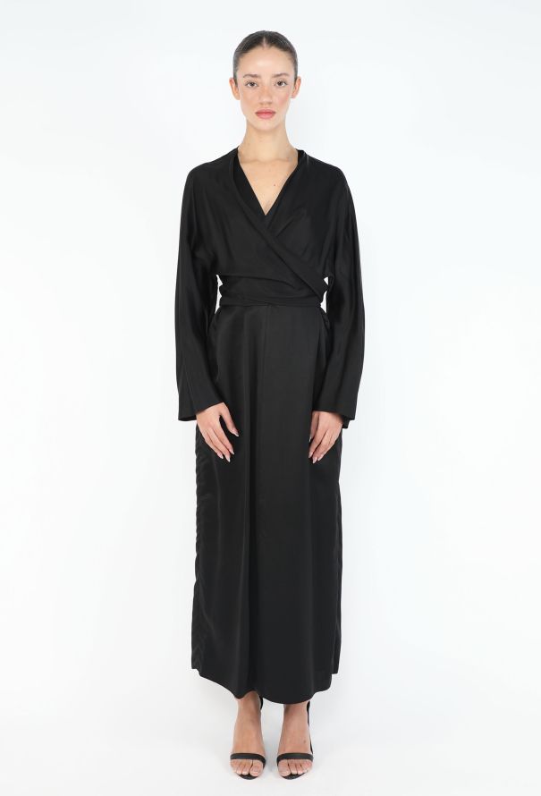 The Row Black Draped Maxi Dress - 1