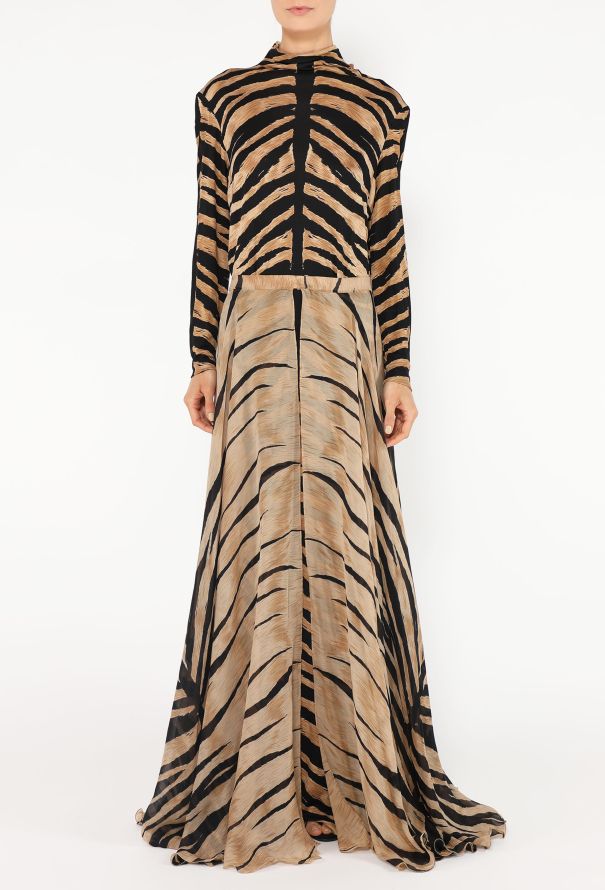 '70s Tiger Printed Overlay Dress - 4