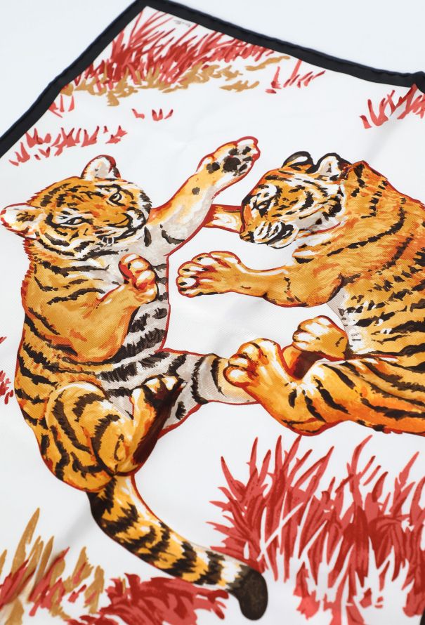 Hermès 2012 'Les Tigreaux' 45cm Pocket Scarf - 3