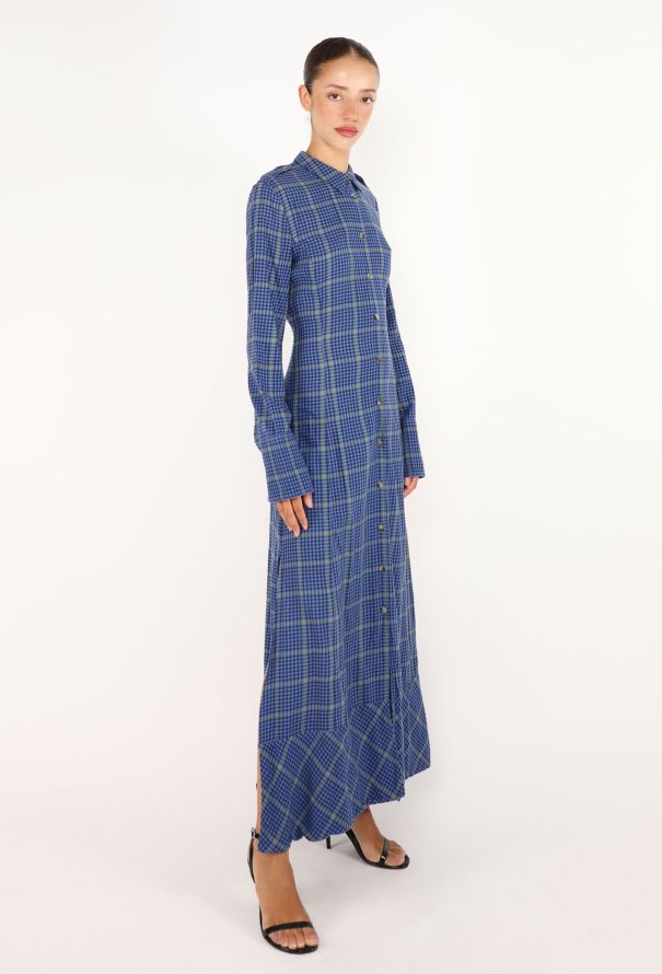 Khaite Tartan Flannel Maxi Dress, F/W 2018 - 4
