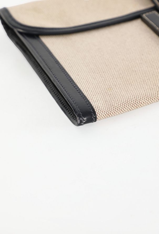 Hermès Vintage Toile H & Navy Box Jige Clutch - 8