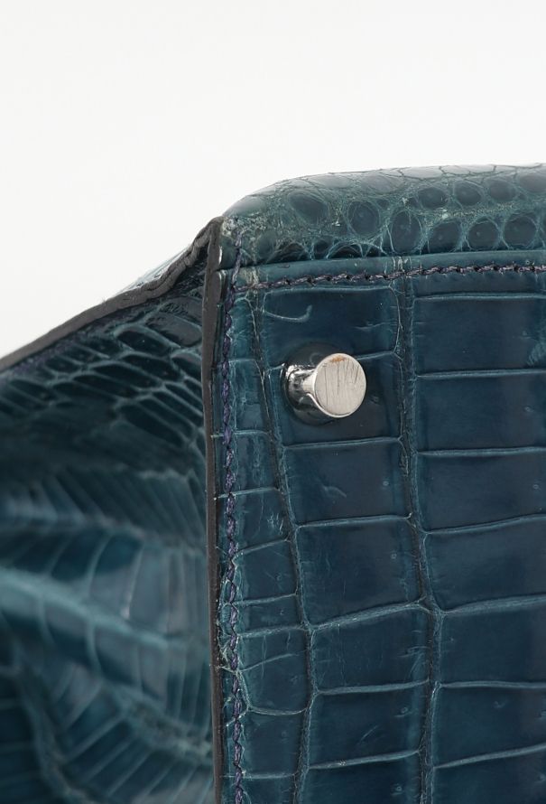 Hermès Blue Jean Porosus Kelly Sellier 35 - 10