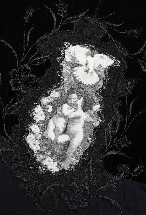 Jean Paul Gaultier '90s Embroidered Velvet Portrait Dress - 5