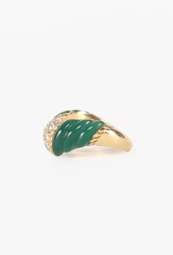 Boucheron Péry & Fils Chrysoprase & Diamond Ring, 1980s - 5