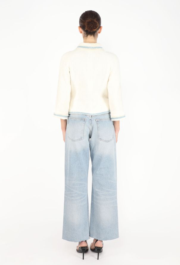 Chanel Spring 2007 Denim Trim Tweed Jacket - 6