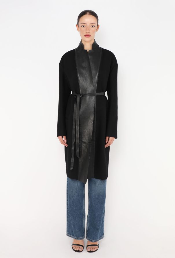 Céline Pre-Fall 2012 Leather Trim Coat - 1
