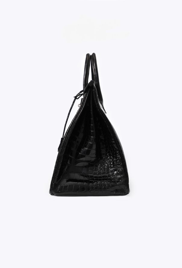 Hermès Shiny Black Porosus Birkin 40 - 8