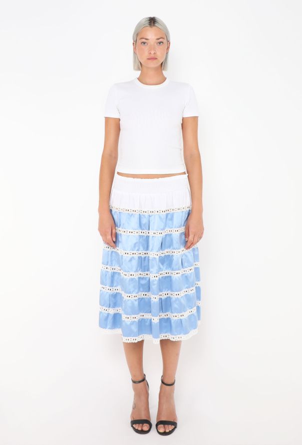 Prada Resort 2020 Lace Trim Skirt - 4