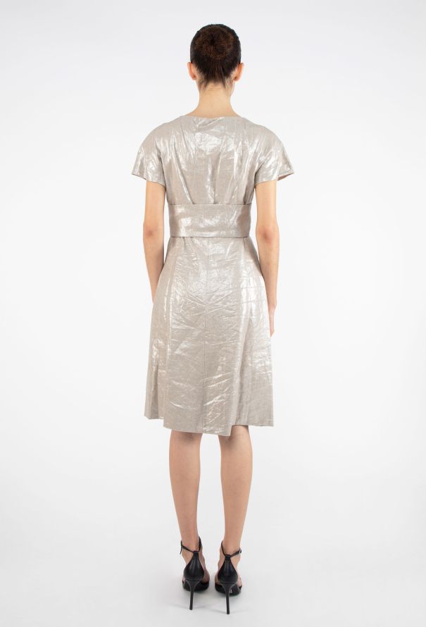 Alexander McQueen S/S 2006 'Neptune' Metallic Bow Dress - 5