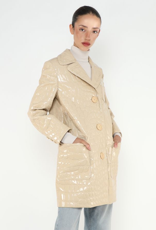 Miu Miu F/W 2015 Embossed Patent Coat - 3 Miu Miu F/W 2015 Embossed Patent Coat - 3
