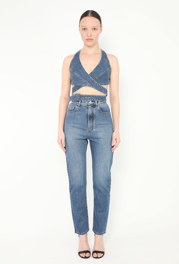 Alaïa 2023 Denim Halter Top - 4