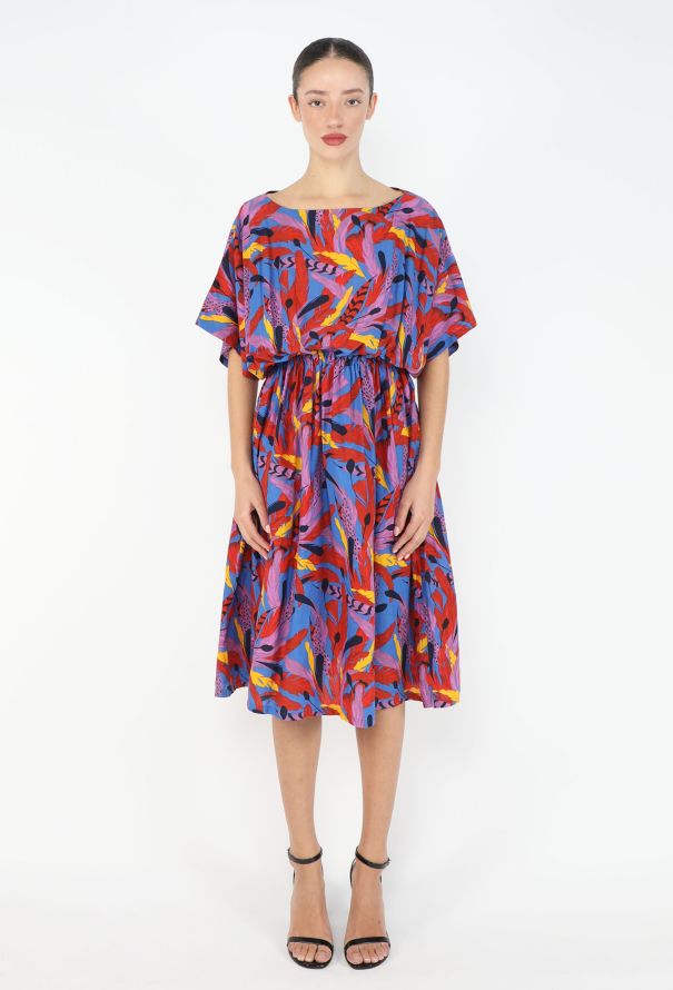 Saint Laurent Vintage Printed Cotton Pareo Dress - 3