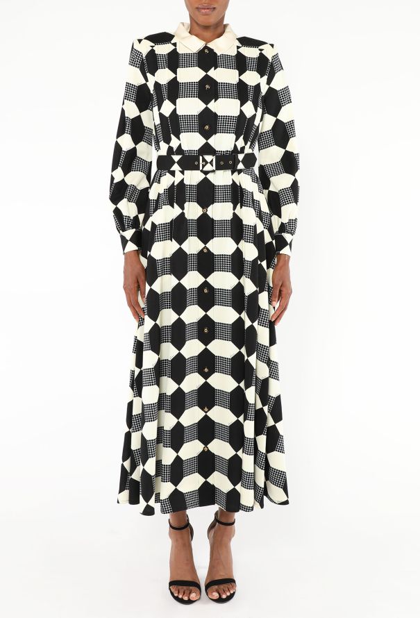 Gucci 2022 Belted Optical Maxi Dress - 3