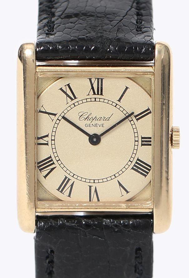 Chopard Vintage 18K Yellow Gold Mechanical 'Tank' Watch - 3