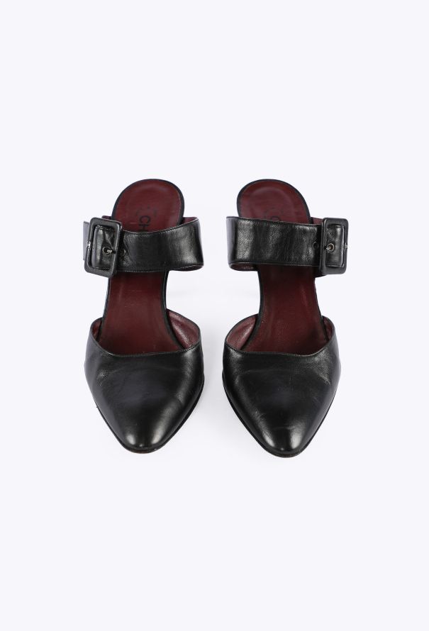 Chanel Leather Buckle Mules, 2003 - 3