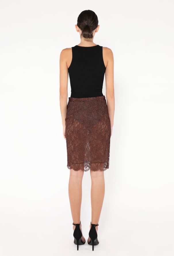 Saint Laurent Pre-Fall 2024 Lace Slip Skirt - 5