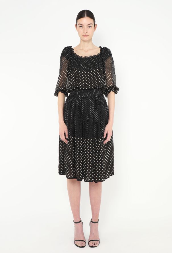 Valentino '70s Polka Dot Silk Dress - 1