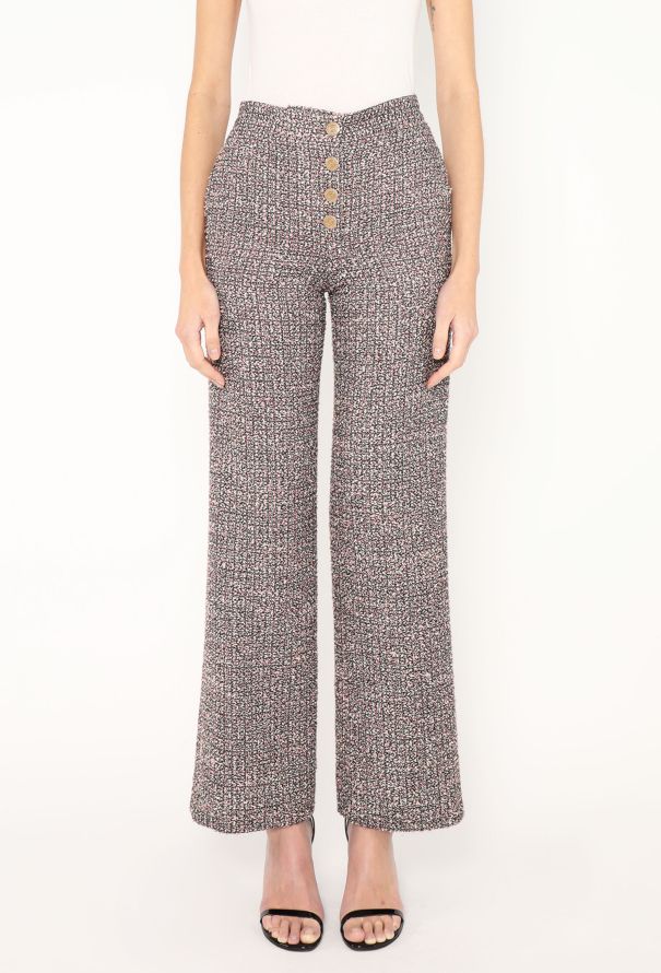 Chanel 2013 Frayed Tweed 'CC' Pants - 2 Chanel 2013 Frayed Tweed 'CC' Pants - 2