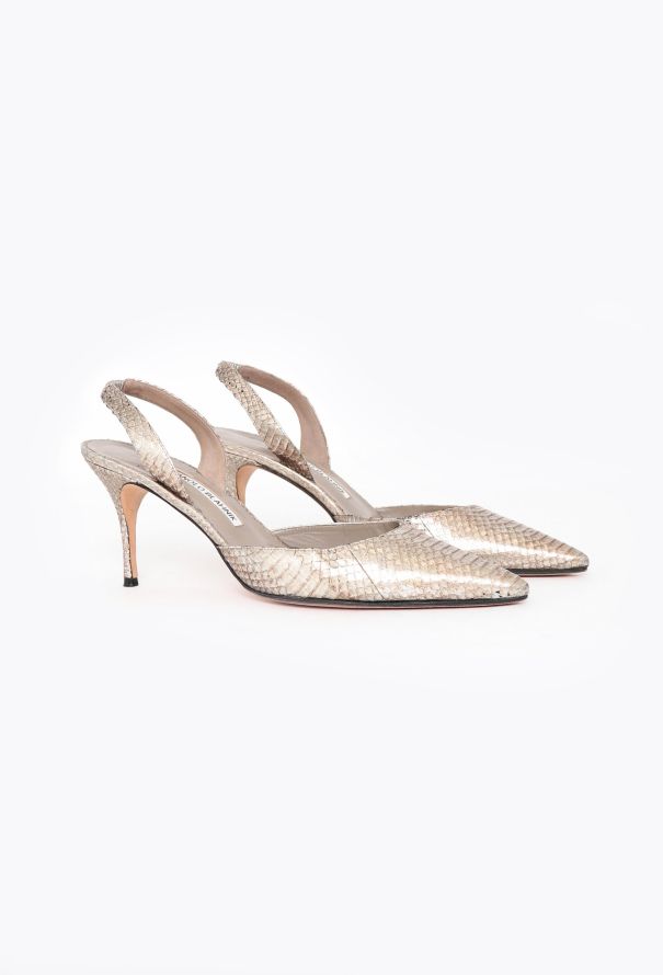 Manolo Blahnik 2019 Metallic Python Carolyne Pumps - 2 Manolo Blahnik 2019 Metallic Python Carolyne Pumps - 2